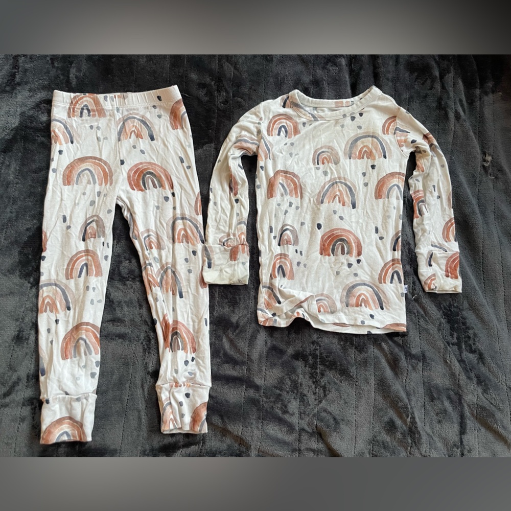 Birdie Bean Rainbow Pattern Kids Pajamas
